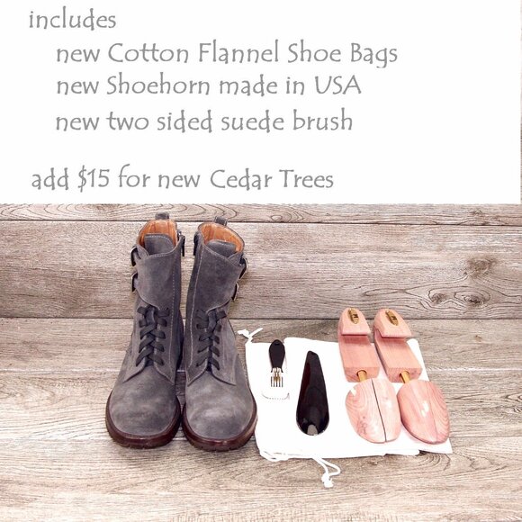 $ 1095 Neiman Marcus GRAVATI Women's 7 M Boot 4666 Grey Suede * add $15 Trees - Picture 5 of 15